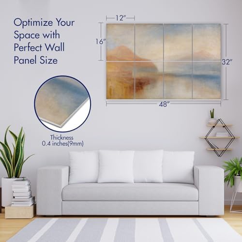 PINWELIFE® Masterpiece Acoustic Art Panels, 8-Pack 12"×16" Sound Absorbing Panels, Decorative Acoustic Wall Art, Noise and Echo Cancelling for Home Studio/Office, Nano Tape Included