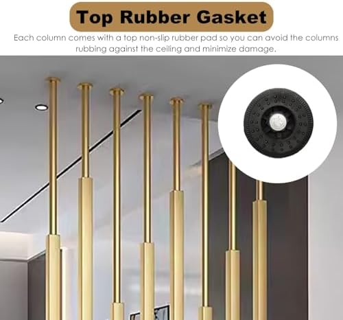 Room Divider Floor to Ceiling Room Dividers Pole - 2 Pieces, Gold Doorway Hotel Cubicle Cubicle Decor, DIY Separator Partition Bars with All Accessories(260cm/102.4in/8.5ft)