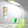 LED Desk Lamp with 10W Wireless Charging & Pen Holder, Light Green