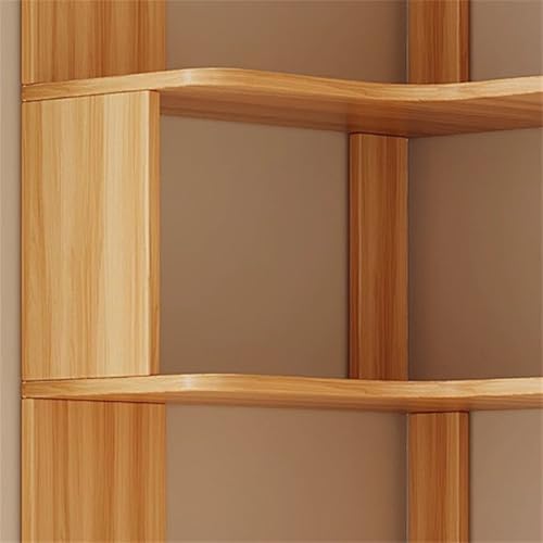 Vertical Wall Corner Shelf with Open Back 7-Shelf Wood Corner Bookshelf Floor Book Rack Multi-Layer Storage Shelf Against the Wall Bookcase Grey 24" L x 24" W x 75" H