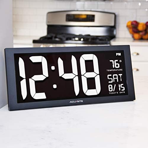 AcuRite Large White LED Digital Clock Inch, 14.5-Inch / White