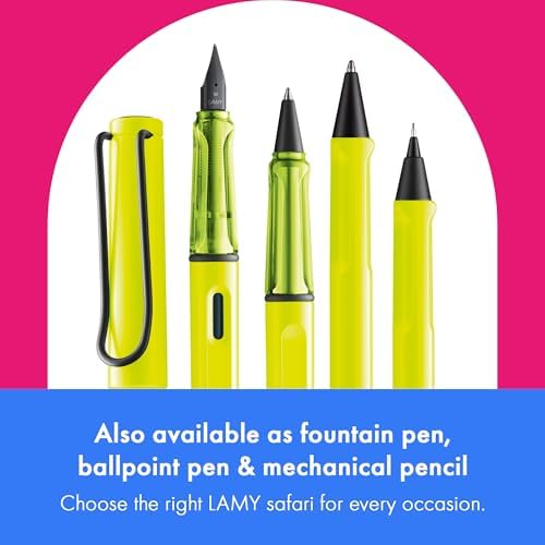 Lamy safari neonyellow - Rollerball Pen with ergonomic grip & line width M - for pleasant long writing - made of robust ASA plastic - including rollerball refill M 63 in black