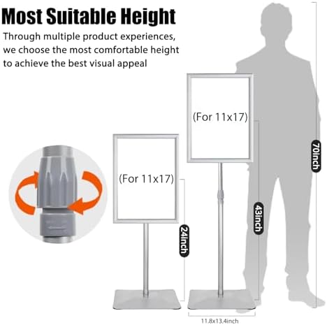 Sign Stand for Display, Weighted Iron Base Heavy Duty Signage Holder