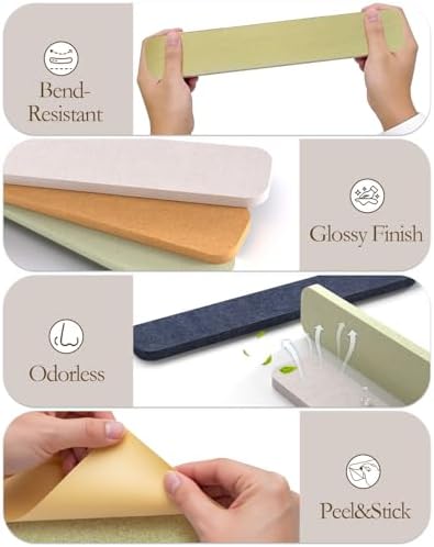 JBER Felt Strip Board 13" x 2", 5 Pack Cork Board Alternative, Grass Green