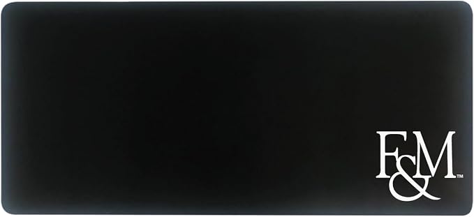Franklin & Marshall College Classic Cloth Desk Mat, Durable Office Supplies, Non-Slip Base, Responsive Desk Pad with Smooth Cloth Surface, Black