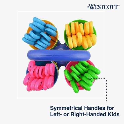 Westcott School Scissor Caddy and 5-Inch Blunt Safety Scissors for Kids, Back to School, Classroom Supplies, Assorted, 24 Pack (14756)