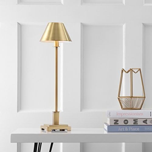 JONATHAN Y Roxy Slim Modern LED Table Lamp Metal 26", Brushed Brass Gold