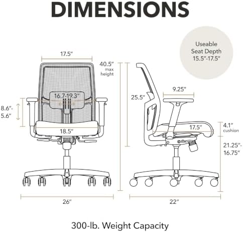 HON Ignition 2.0 Low Back Ergonomic Office Chair, Desk Chair, Bullseye