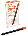 Pentel EnerGel Kuro Liquid Gel Pen, (0.7mm) Medium line, Orange Ink, 12 Pack (BL437R1-F)