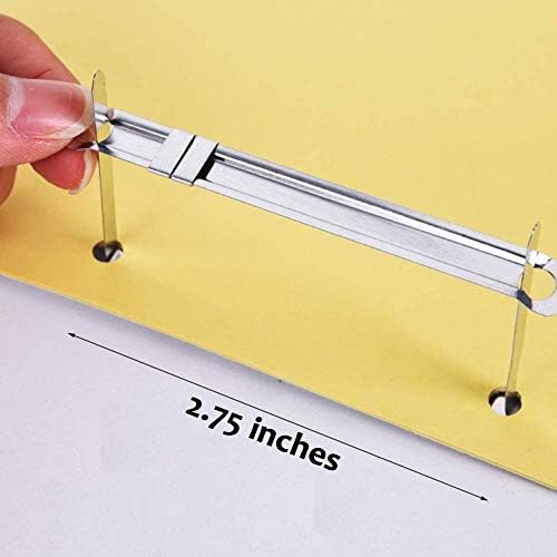 Prong Paper Fasteners 2" Capacity, 250 Complete Sets, Heavy Duty Steel with Compressor, Standard 2-Hole Punch, 2.75" Base for File Folders, Folder Clips, 5 Boxes (50 Each), Made in USA - OLYMPX