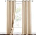 NICETOWN Living Room Noise Reducing Curtains, Privacy Protection & Completely Shaded Ring Top Drapes, Sound Preventing Insulated Window Treatment Curtain Panels(Biscotti Beige, 2 Pieces, W42 x L84)