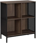 OSP Home Furnishings Ace Contemporary Modern Storage Bookcase with Shelves, 2- Shelves, 4 Cubes, Ozark Ash Finish