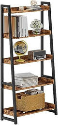 IRONCK Ladder Shelf 5-Tier 74.8in Tall, Industrial Bookcase and Bookshelf