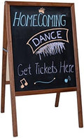 Crestline Products Marquee Easel (2 Black Chalkboards), Stained Hardwood Sidewalk Easel - 42" H x 24" W