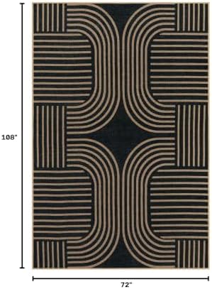 Lahome Modern Geometric Easy Jute Rug, 6x9 Area Rugs for Living Room