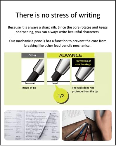 Kuru Toga Advance Upgrade Model 0.3mm Black body + HB/B/2B Refills, Sticky Notes Value Set