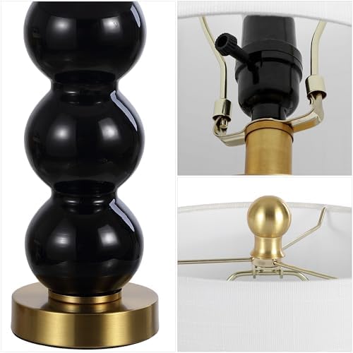 JONATHAN Y February 21" Stacked Sphere Table Lamp, Black/Brass Gold