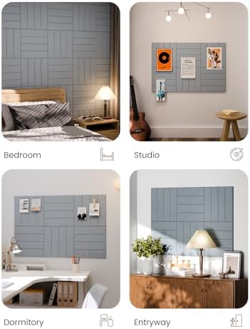 Fluxynara Felt Bulletin Board & Cork Board Alternative, Blue Gray