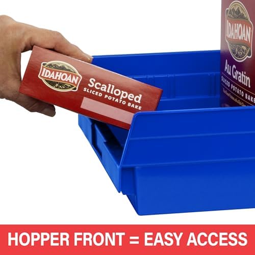 Akro-Mils 30174 Heavy Duty Plastic Shelf Bins, 24"x 11"x 4", Green, 6-Pk