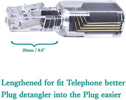 (Value Pack of 2 360° Phone Cord Detangler Landline Telephone Extended Rotating Black