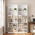 Furinno Jaya 5-Tier Book Shelf with Open Shelf Set of 2, Plain White
