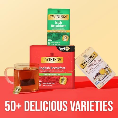 Twinings Decaffeinated English Breakfast Black Tea Bags 100 CT Box (1 Pack)