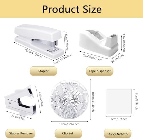 Office Supplies,Desk Accessories,Desk Organizer,Stapler,Tape Dispenser,Folding Phone Holder,Scissors,Notebook,Staple Remover,Staples,Clear Tape,Sticky Notes,Paper Clips,Bookmark,Pen,Pen pals Ect.27pcs