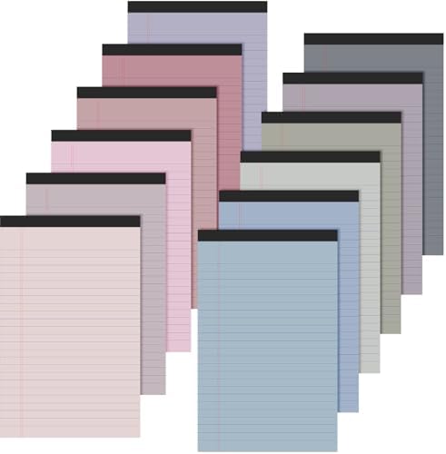 Lincia 12 Pcs 5" x 8" Colored Legal Pads Small Legal Pad(Dreamy Colors)