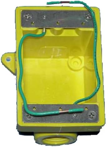 Marinco 6083CR Marine FD Box for 15, 20, 30, and 50-Amp Receptacles, and 7420CR and 7788CR Covers (Two 3/4" Knockout Holes, Yellow)