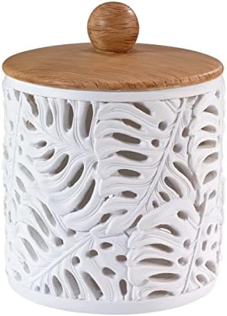 Avanti Linens - Covered Jar, Countertop Organizer, Leaf Inspired Home Decor (Viva Palm Collection)