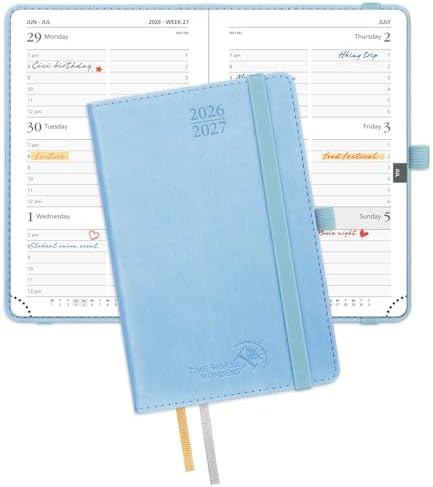 POPRUN Pocket Planner 2026-2027, Purse-4" x 6.25", Academic Pocket Calendar