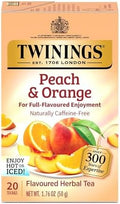 Twinings Peach & Orange Herbal Caffeine-Free Tea Bags, 20 CT Box (1 Pack)