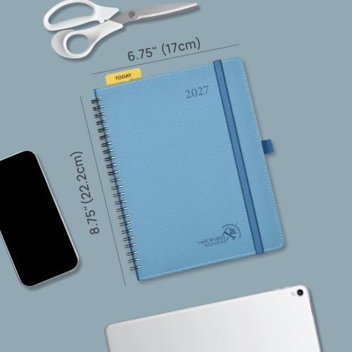 POPRUN 2027 Planner, 6.75" x 8.5" Weekly Calendar Book, Day Planner 2027