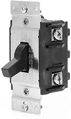 Leviton 40 Amp, 600 Volt, Double-Pole, Single Phase AC Motor Starter, Suitable as Motor Disconnect, Toggle, Industrial Grade, Non-Grounding, MS402-DS, Black