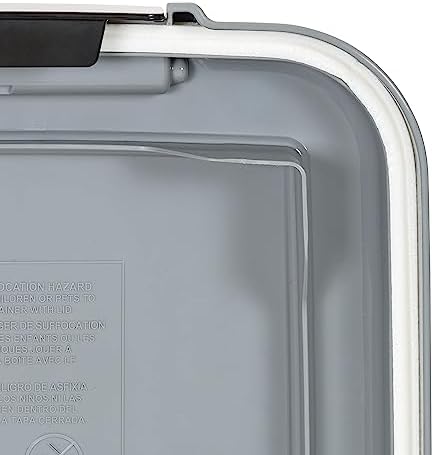 Amazon Basics Airtight Pet Food Storage Container with Scoop, BPA Free, Removable Wheels, 69 QT, Gray