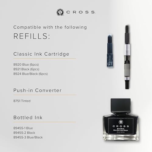 Cross Bailey Light Polished White Fountain Pen, Extra-Fine Nib