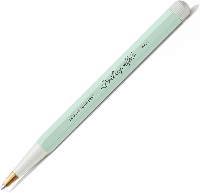 LEUCHTTURM1917 - Drehgriffel Writing Pen (Mint Green) - Ballpoint Pen with Royal Blue Ink Included