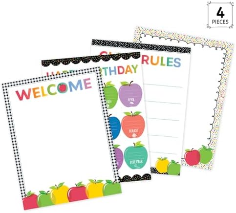 Creative Teaching Press Apple Time Classroom Essentials 4-Chart Pack, 17" x 22"