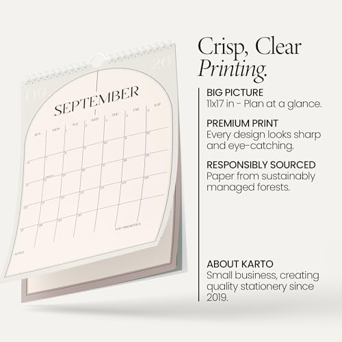 Karto Wall Calendar 2026-2027 11x17 in - Boho Modern
