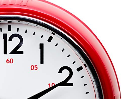 Kiera Grace Wall Clock, 9.5 Inch, Retro Red ClassicWall Clocks Battery Operated, Vintage Silent Non Ticking Home Decor for Living Room, Kitchen, Bathroom