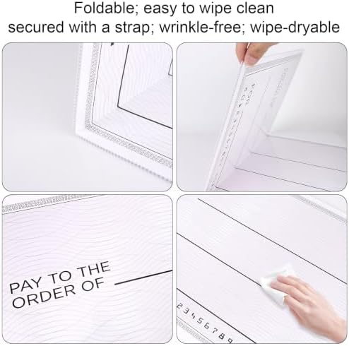 Penitue Big Checks, Oversized Fake Large Check Award with Tape for Presentations |33x14x0.16in Collapsible Reusable Giant Checks Out Award for Celebration Activity Supplies