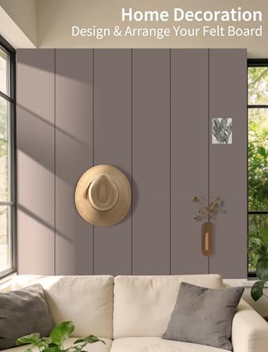 48" x 48" Cork Board Alternative, 16 Pack Felt Bulletin Board Tiles with 30 Adhesive Tabs Wall Push Pin Board for Office Classroom Bedroom Decor