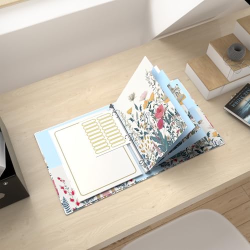 Rouidr 3 Ring Binder with clipboard, 1 inch 8.5 x 11 in Letter Size View Binders Organizer with Dividers Tabs & Clear Sleeves, School Supplies, Office Supplies
