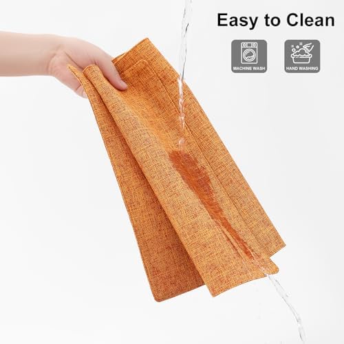 Homaxy Cloths Placemats for Dining Table Set of 6, 13" x 19", Orange