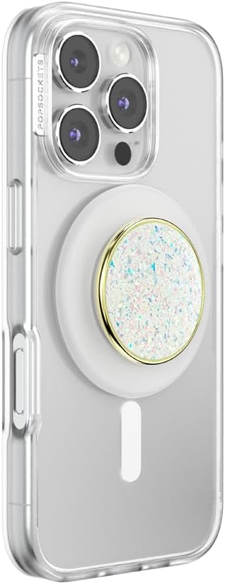 PopSockets Phone Grip for MagSafe, Magnetic Holder- Opal | Removable, For Kindle / Android / iPhone, With Magnet, Enamel, Designs, Pearl, Pretty, Bling, Crystal