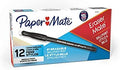 Paper Mate EraserMate Erasable Pen, Medium Point, Black, Box of 12