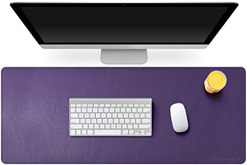Mydours 38"x16" Large Desk Pad, Purple Desk Mat, XL PU Leather Mouse pad