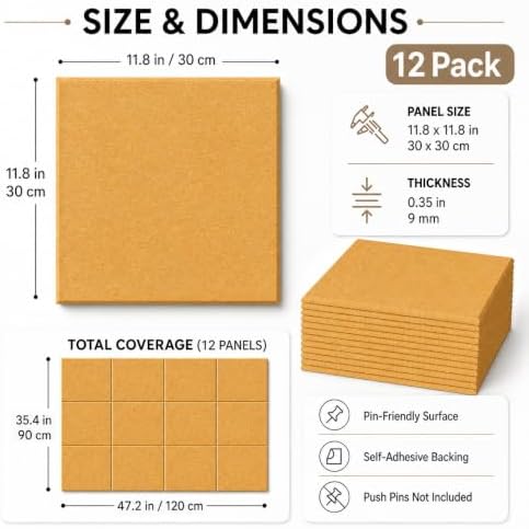 Felt Bulletin Board Tiles, Cork Board Alternative, 48 x 36 in