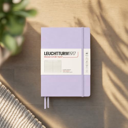 LEUCHTTURM1917 - Notebook Hardcover Medium A5-251 Numbered Pages for Writing and Journaling (Lilac, Ruled)