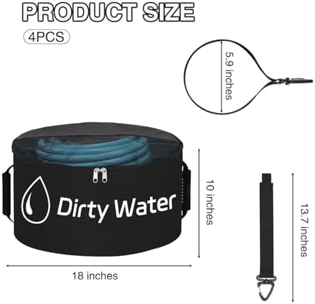 Nilight 4 Pack RV Hose Storage Bag Waterproof with Visible Cover